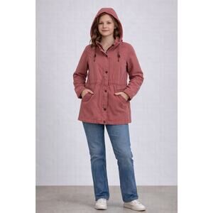 Girls Birch & Stone Button Up Utility Jacket Outerwear Dusty Pink Size 10